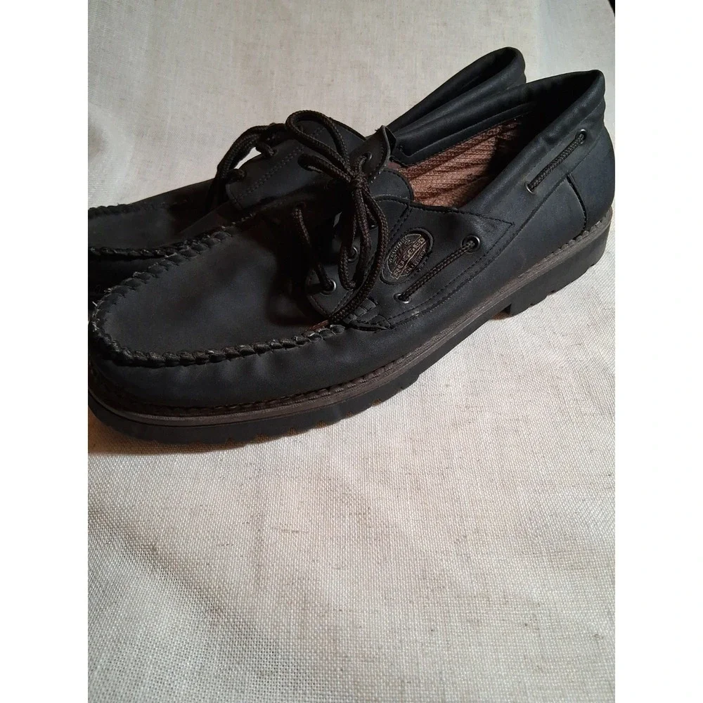 Rugged Outback Mens Black Boat Shoes‎ Loafers Wide Width Size 13W Lug Sole